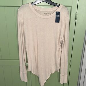 Abercrombie & Fitch Women's Cream Long Sleeve Bodysuit NWT